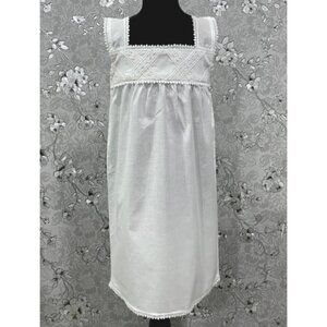 SoieRose Girls Victorian 100% Cotton Nightgown | Youth White Lace heirloom Dress